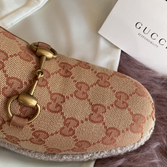 NWT GUCCI logo espadrilles moccasins with horsebit buckle size 37 - Picture 5 of 12